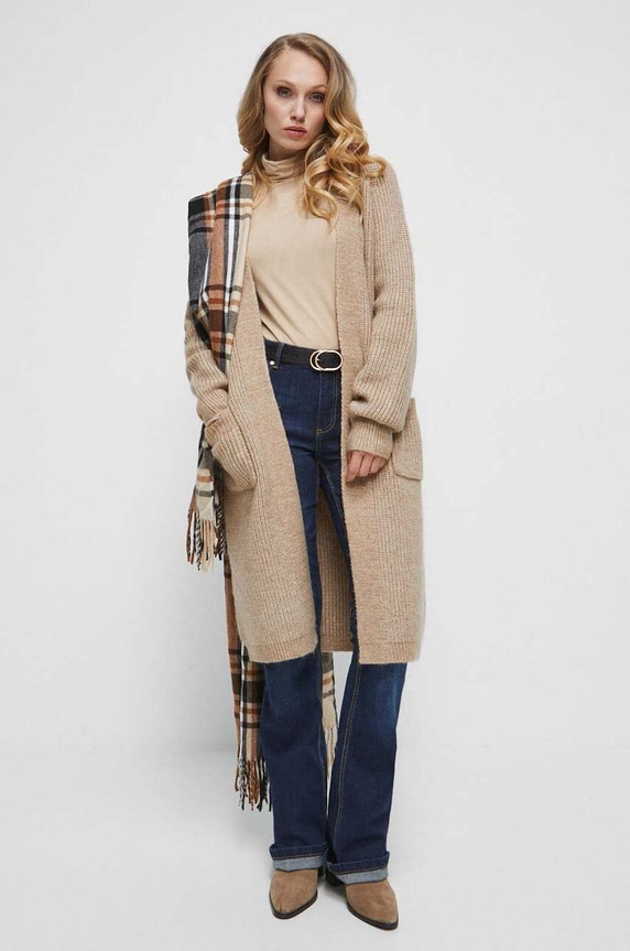 Longsleeve damski gładki kolor beżowy RW23.BUD062 beżowy RW23