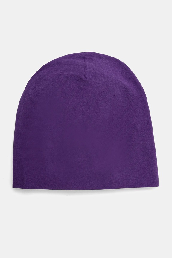 Czapka bawełniana damska beanie z elastanem kolor fioletowy pozostałe fioletowy RW23.CAD030