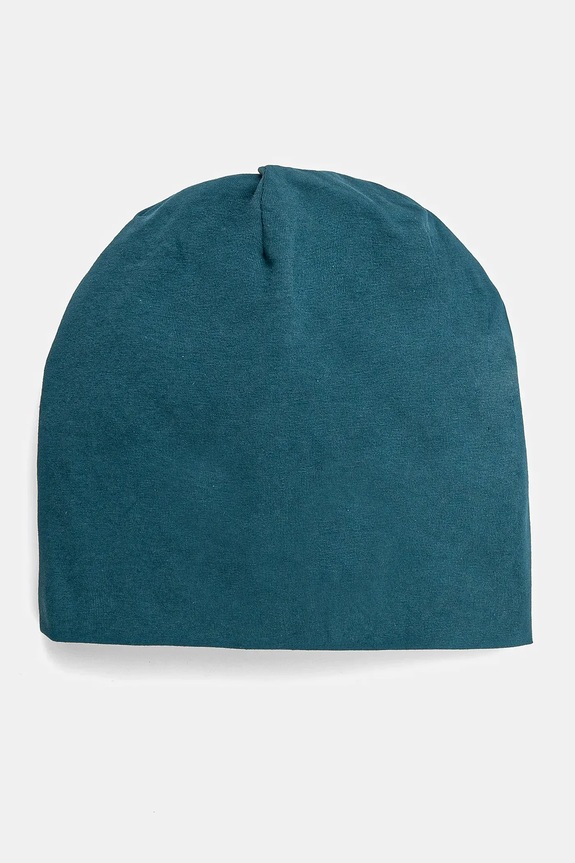 Czapka bawełniana damska beanie z elastanem kolor zielony pozostałe turkusowy RW23.CAD030