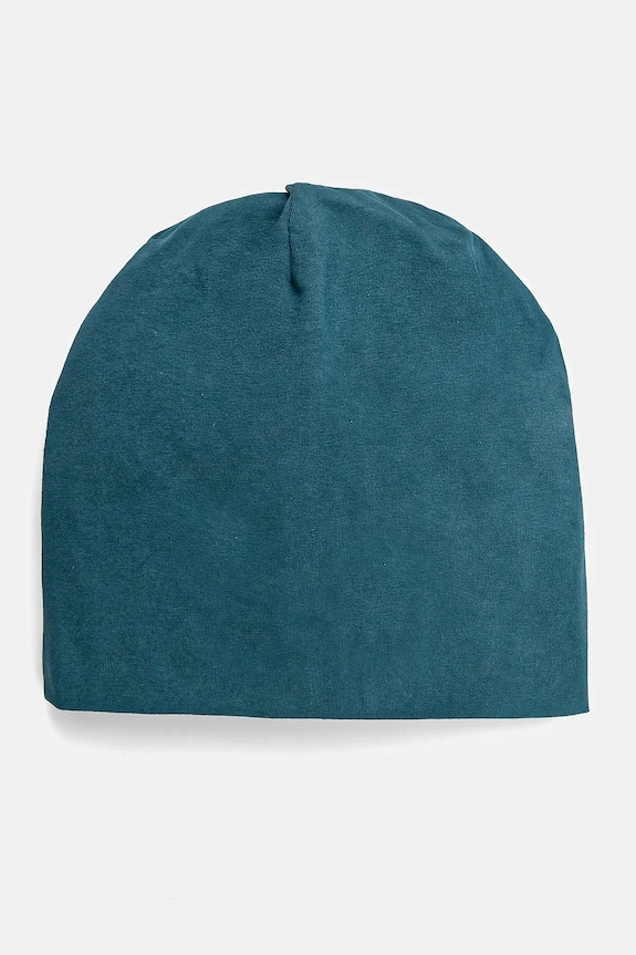 Czapka bawełniana damska beanie z elastanem kolor zielony pozostałe turkusowy RW23.CAD030