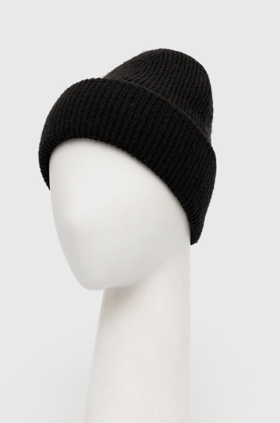 Czapka z domieszką wełny damska beanie kolor czarny RW23.CAD072 czarny RW23
