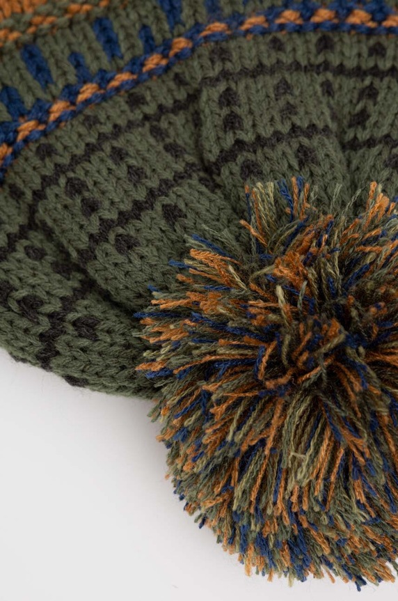Akcesoria Czapka męska beanie z pomponem kolor multicolor RW23-CAM807 multicolor