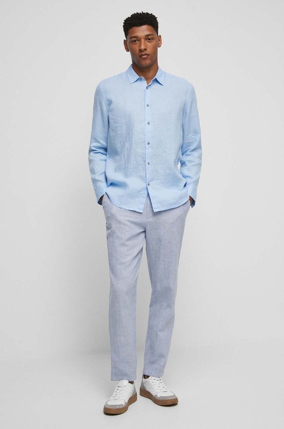 Ľanová košeľa pánska RW23.KDM013 modrá RW23