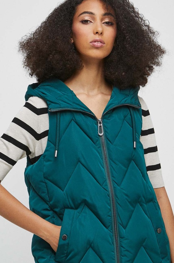 Kamizelka damska ocieplana kolor zielony zielony RW23.KMD300