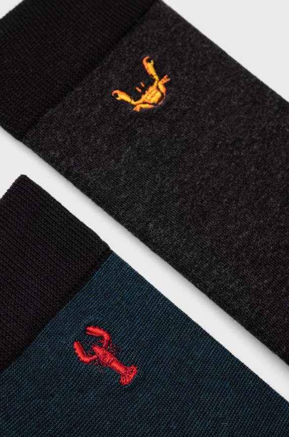 Skarpetki bawełniane męskie z ozdobnym haftem z motywem zwierzęcym (2-pack) kolor multicolor RW23.LGM201 multicolor RW23