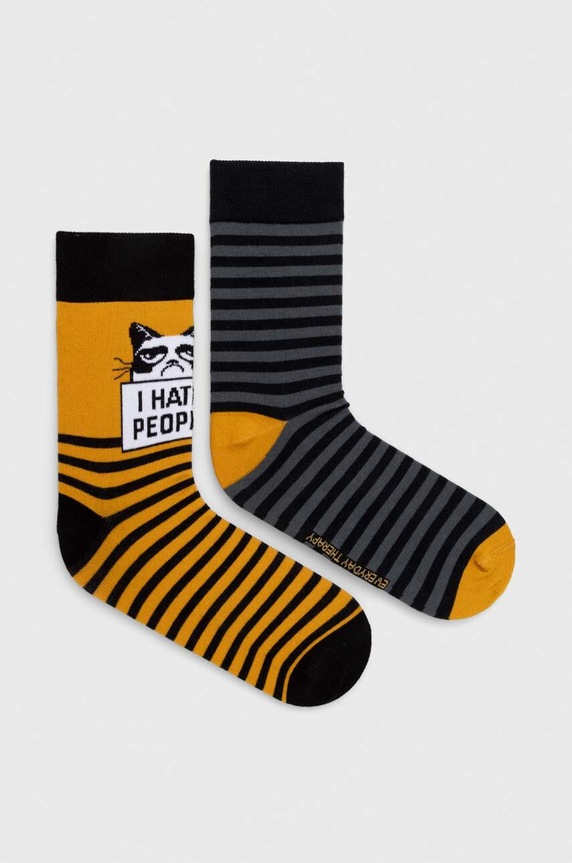 Bavlnené ponožky pánske s mačkou (2-pack) viac farieb RW23.LGM404 viacfarebná RW23