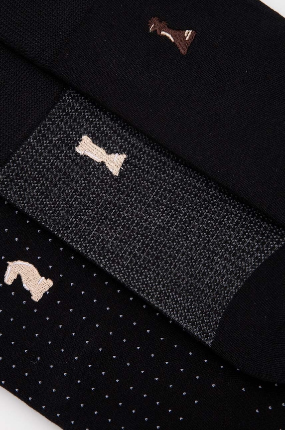 Bavlnené ponožky pánske s ozodobnou výšivkou - šachy (3-pack) viac farieb RW23.LGM606 viacfarebná RW23
