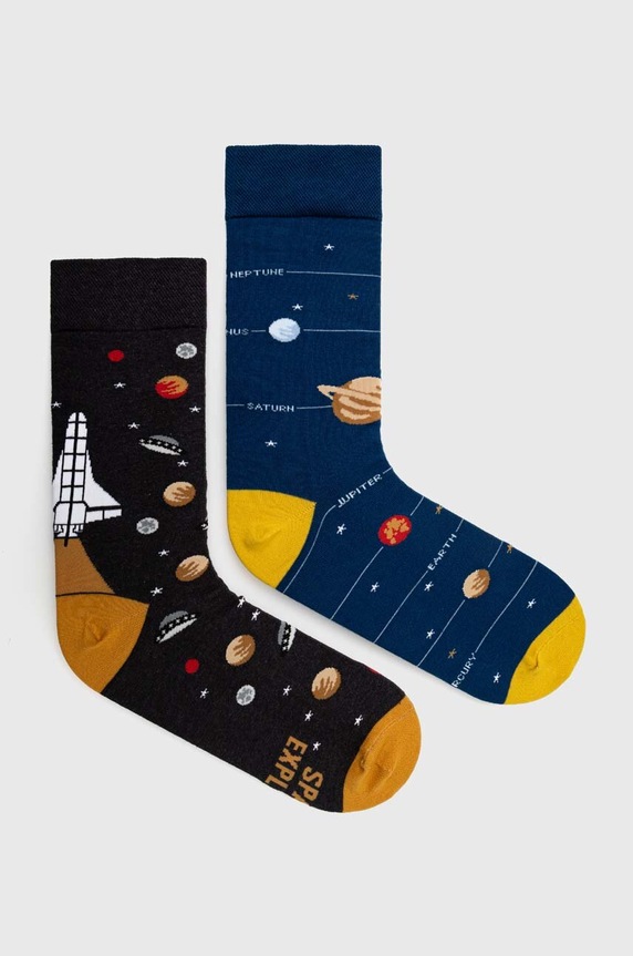 Skarpetki bawełniane męskie z motywem kosmosu (2-pack) kolor multicolor skarpetki długie multicolor RW23.LGMB17