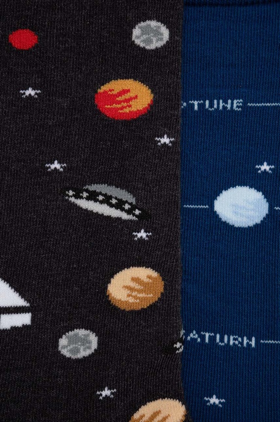 Skarpetki bawełniane męskie z motywem kosmosu (2-pack) kolor multicolor RW23.LGMB17 multicolor RW23