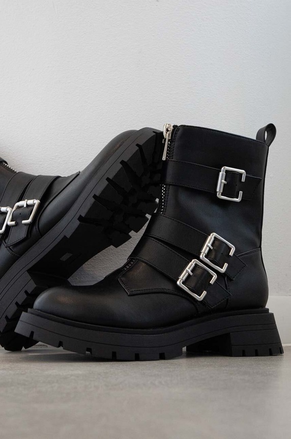 Členkové topánky dámske čierna farba na zips čierna RW23.OBD701