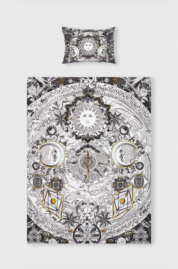 Sada bavlněných povlečení se vzorem 150 x 200 cm černá barva černá RW23.PCU400