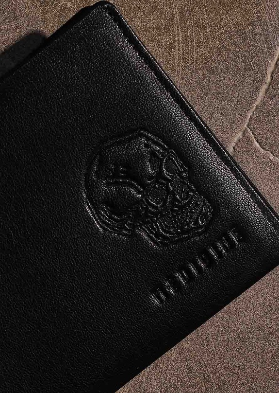 Akcesoria Portfel skórzany męski gładki kolor czarny RW23.PFM901 czarny