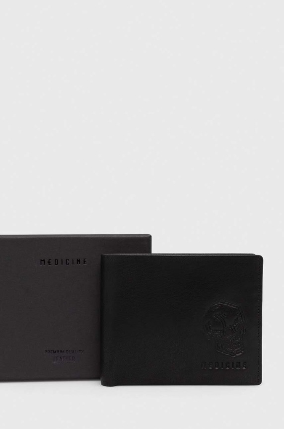 Portfel skórzany męski gładki kolor czarny czarny RW23.PFM901