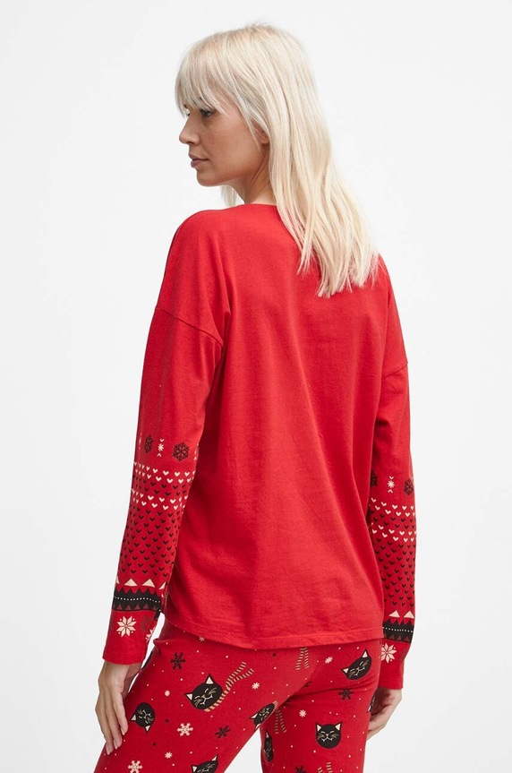 Odzież Piżama bawełniana damska z motywem świątecznym kolor multicolor RW23.PJD907 multicolor
