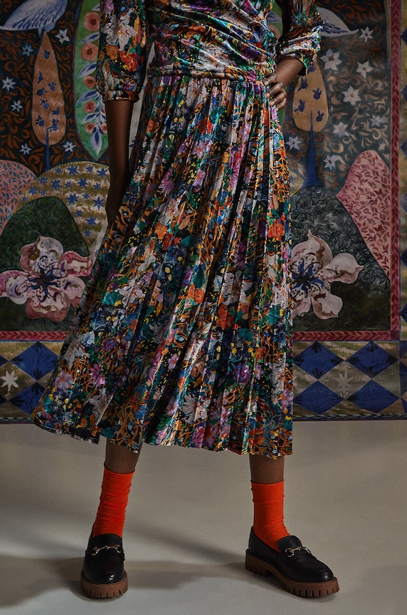 Spódnica damska midi z kolekcji Medicine x Veronika Blyzniuchenko kolor multicolor midi multicolor RW23.SDDB50