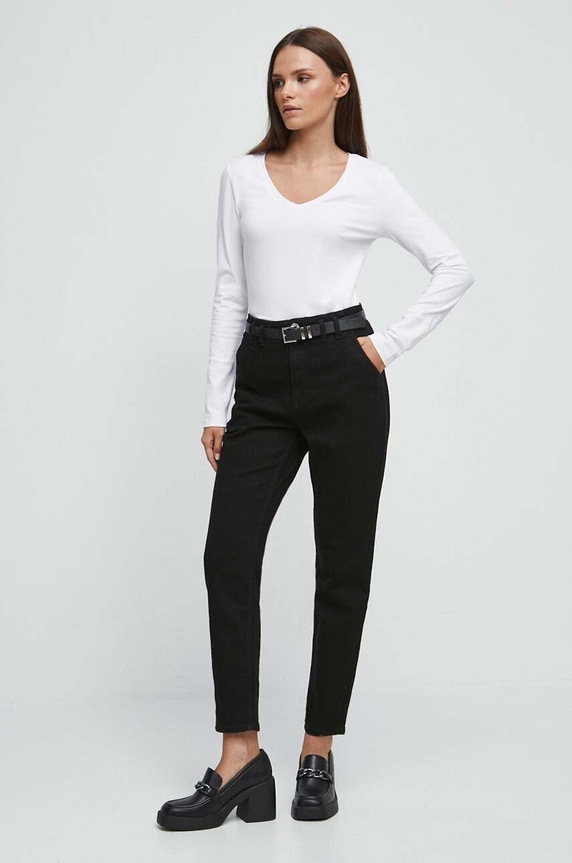 Jeansy damskie carrot kolor czarny czarny RW23.SJD403