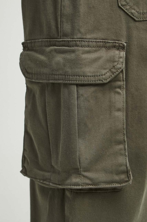 Spodnie męskie gładkie kolor zielony zielony RW23.SPM400