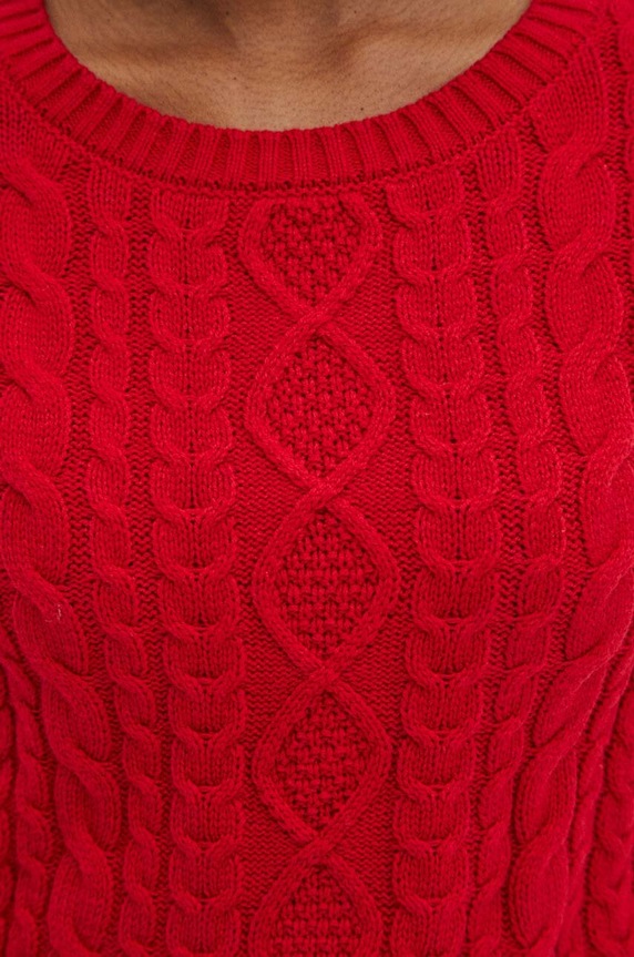Sweter damski z fakturą kolor czerwony RW23.SWD0A1 czerwony