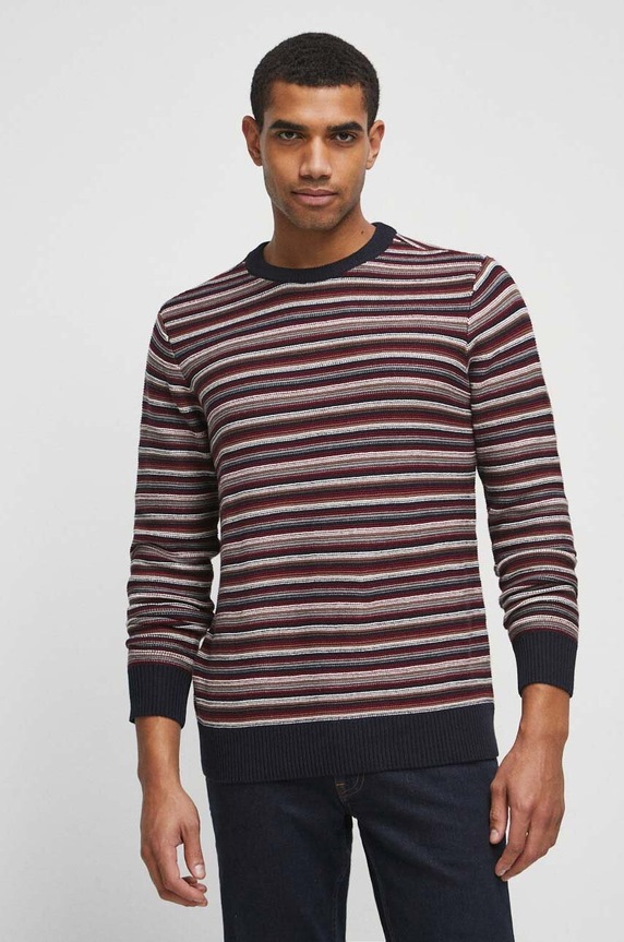 Sweter męski wzorzysty kolor multicolor średniej grubości multicolor RW23.SWM705