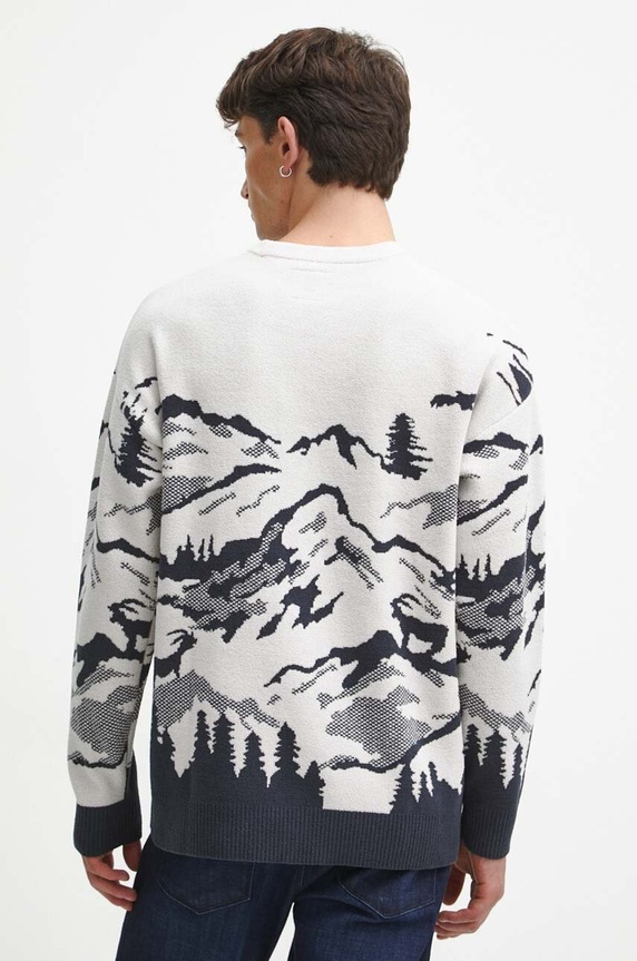 Oblečení Svetr pánský se vzorem béžová barva RW23.SWM903 béžová