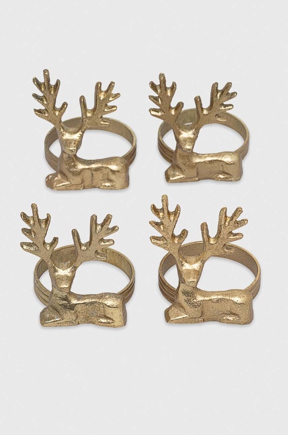 Krúžok na obrúsky - sob (4-pack) strieborná farba strieborná RW23.TAU909