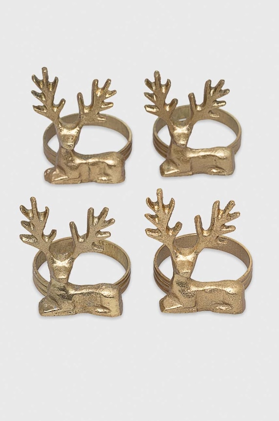 Krúžok na obrúsky - sob (4-pack) strieborná farba strieborná RW23.TAU909