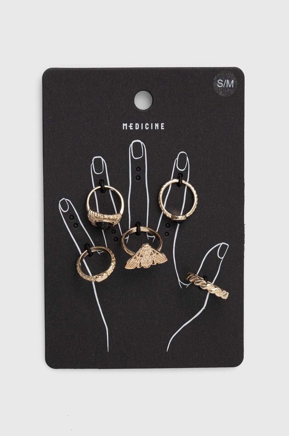 Prstýnky dámské s ozdobnými prvky (5-pack) zlatá barva zlatá RW24-AKD106