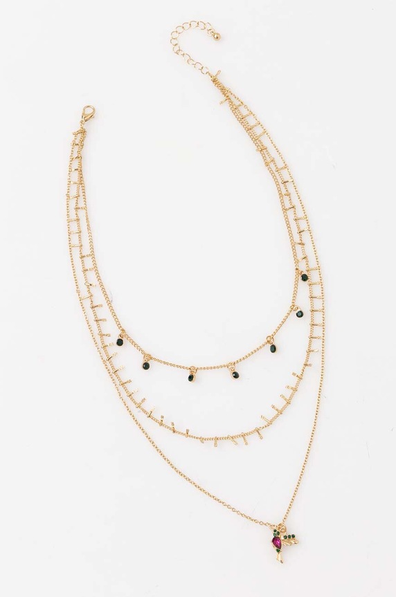 Naszyjniki damskie z ozdobnymi elementami kolor złoty złoty RW24-AKD504