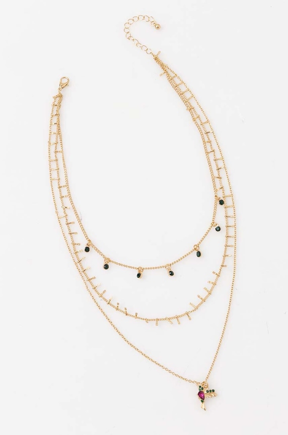 Naszyjniki damskie z ozdobnymi elementami kolor złoty złoty RW24-AKD504