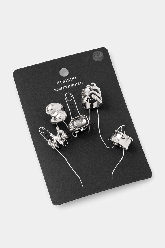 Prstýnky dámské s ozdobnými prvky stříbrná barva RW24-AKD510 stříbrná RW24