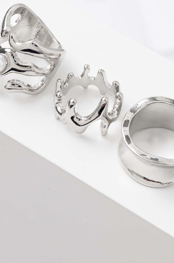 Doplňky Prstýnky dámské s ozdobnými prvky stříbrná barva RW24-AKD510 stříbrná