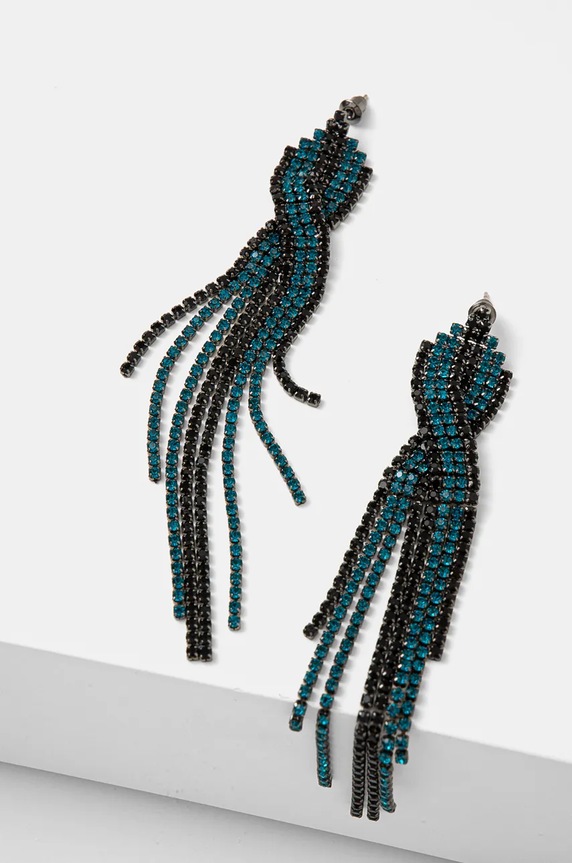 Náušnice dámske s kryštálmi zelená farba RW24-AKDA06 tyrkysová RW24