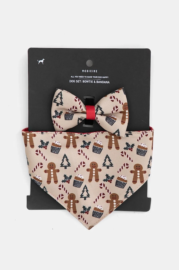 Zestaw dla pupila - mucha i bandana kolor beżowy RW24.ANU904 beżowy RW24
