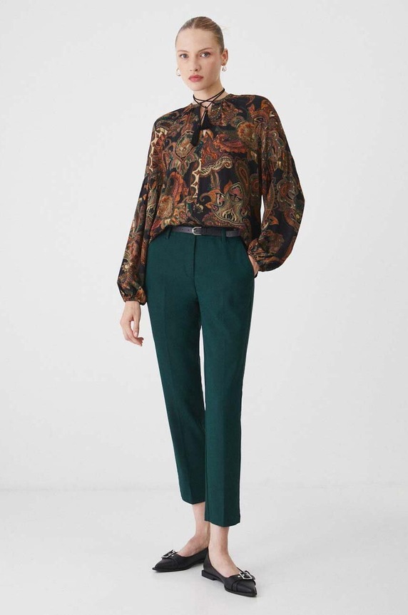 Blúzka dámska regular vzorované tyrkysová farba RW24-BDD050 viacfarebná RW24