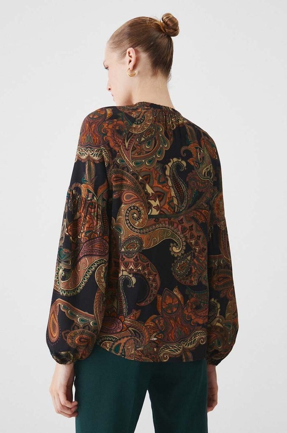 Oblečenie Blúzka dámska regular vzorované tyrkysová farba RW24-BDD050 viacfarebná