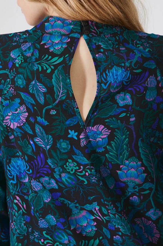 Bluzka damska regular wzorzysta kolor czarny RW24-BDD090
