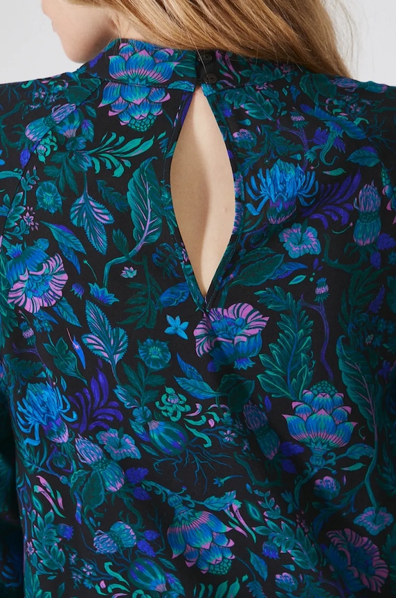 Bluzka damska regular wzorzysta kolor czarny RW24-BDD090