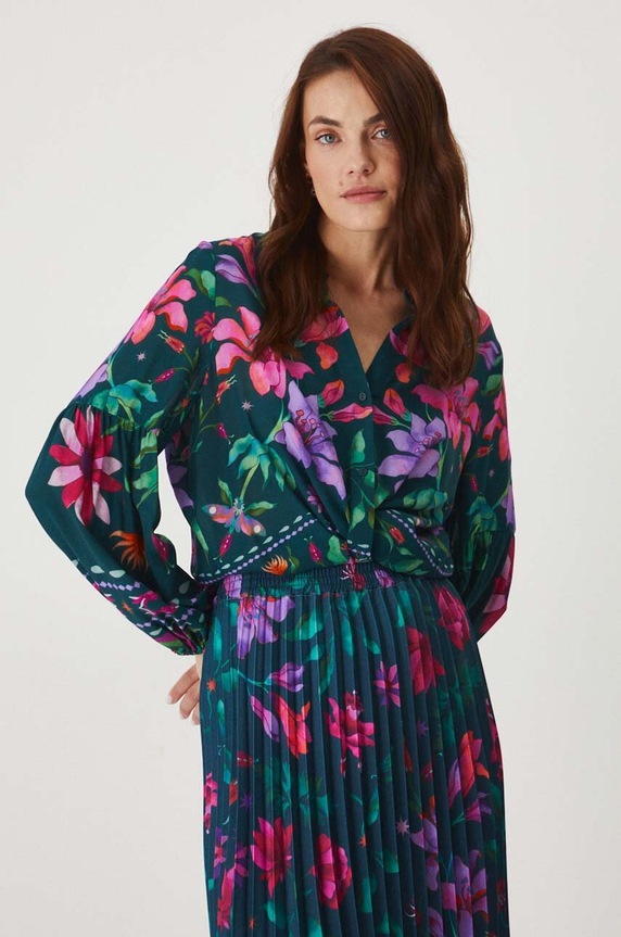 Bluzka damska regular wzorzysta kolor multicolor casual multicolor RW24-BDD100