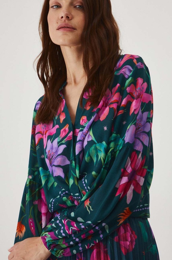 Bluzka damska regular wzorzysta kolor multicolor multicolor RW24-BDD100