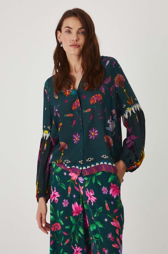 Bluzka damska regular wzorzysta kolor multicolor multicolor RW24-BDD100