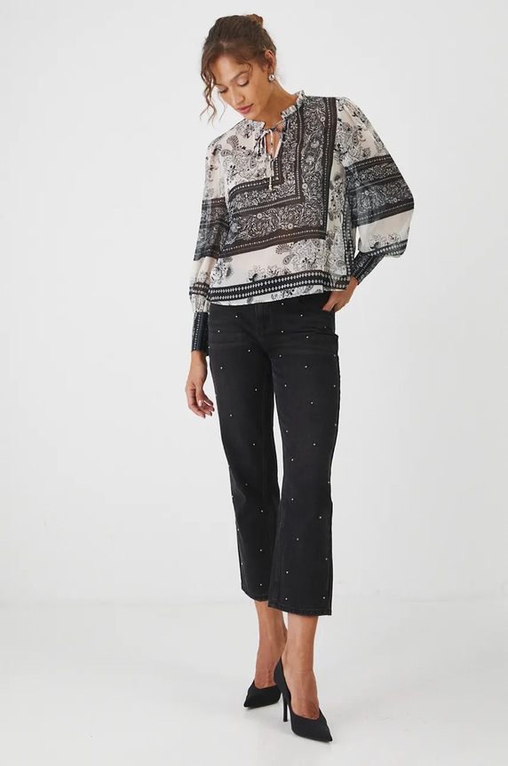 Blúzka dámska regular vzorované RW24-BDD801 viacfarebná RW24