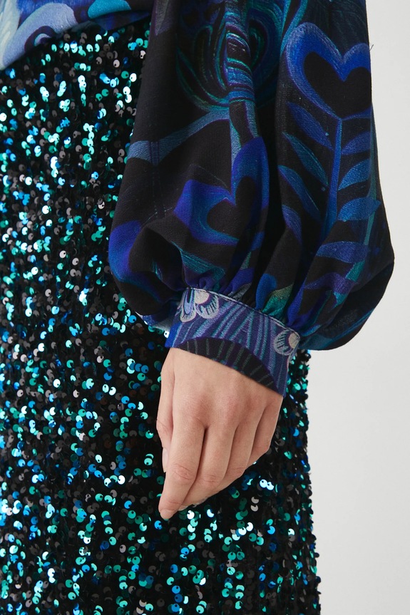 Bluzka damska z kolekcji Karolina Matyjaszkowicz x Medicine kolor granatowy RW24-BDDB53