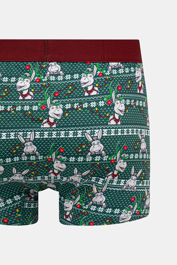Bokserki bawełniane męskie z domieszką elastanu świąteczne Shrek (2-pack) kolor multicolor RW24-BIM951 multicolor