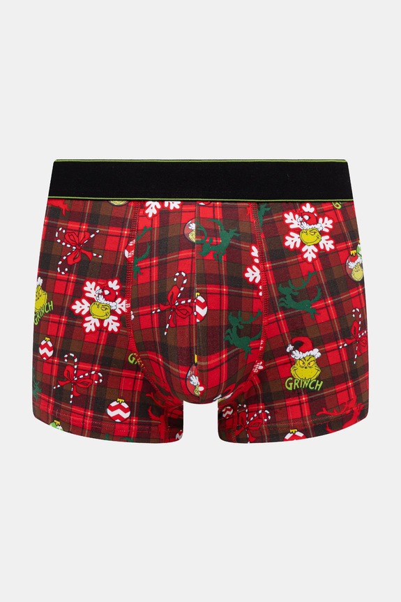 Bokserki bawełniane męskie z domieszką elastanu świąteczne Grinch (2-pack) kolor multicolor RW24.BIM953 multicolor RW24