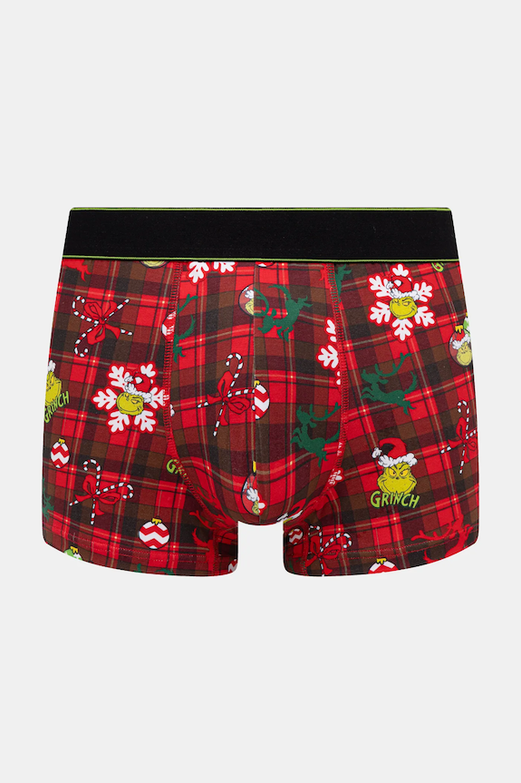 Bokserki bawełniane męskie z domieszką elastanu świąteczne Grinch (2-pack) kolor multicolor RW24.BIM953 multicolor RW24