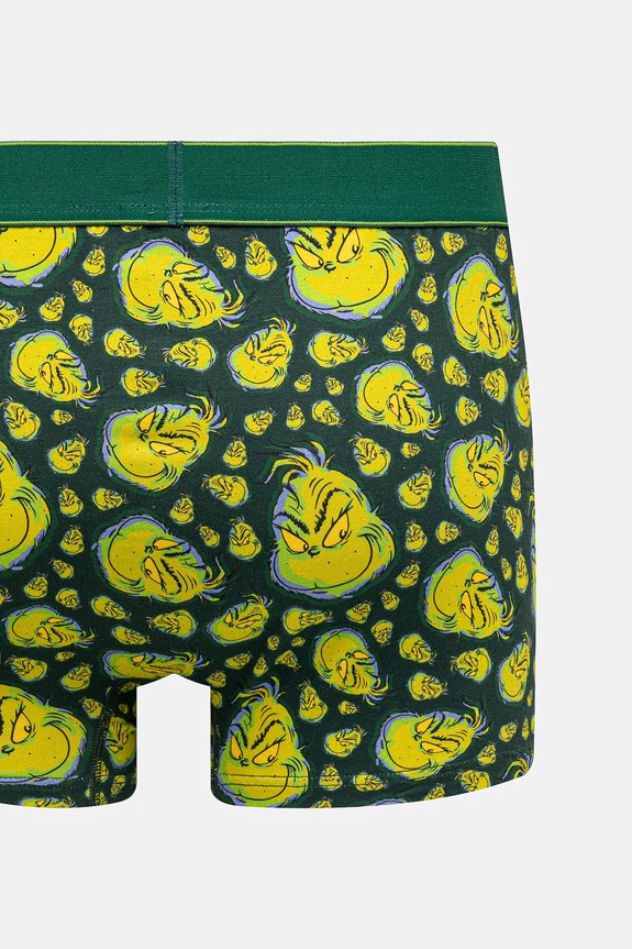 Bokserki bawełniane męskie z domieszką elastanu świąteczne Grinch (2-pack) kolor multicolor RW24.BIM953 multicolor