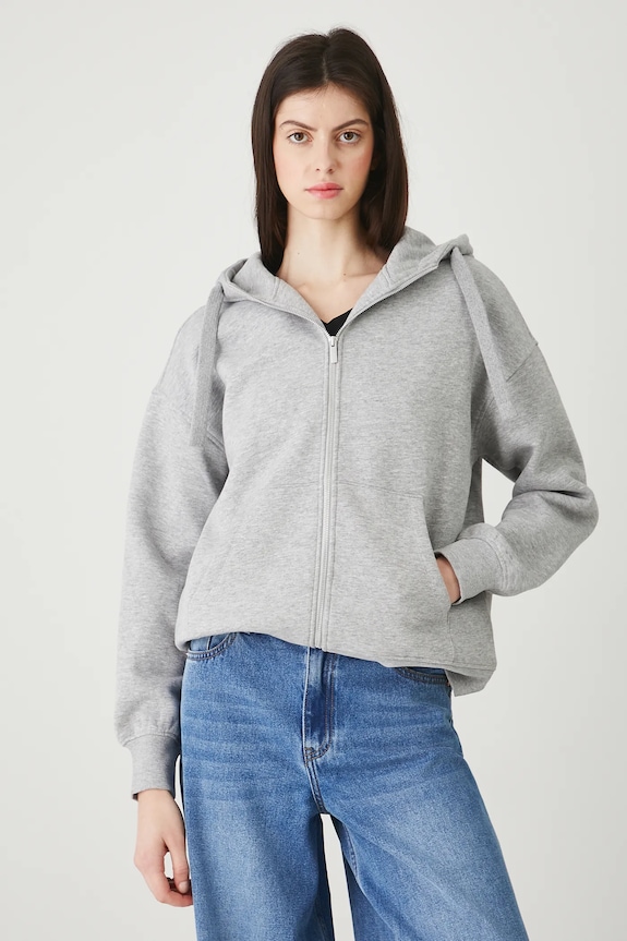 Bluza rozpinana z kapturem damska szary RW24-BLD020