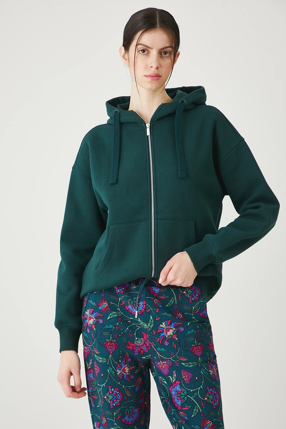 Bluza rozpinana z kapturem damska RW24-BLD020 zielony RW24