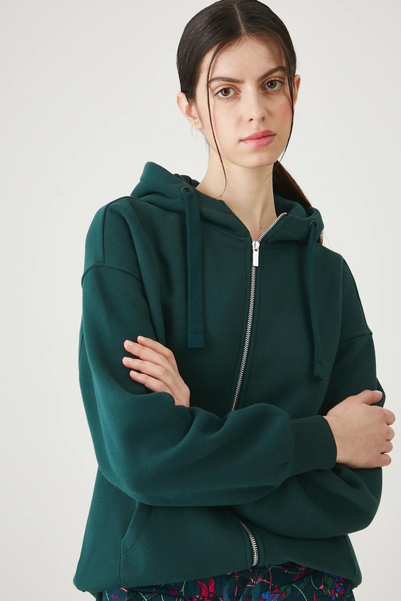 Bluza rozpinana z kapturem damska zielony RW24-BLD020