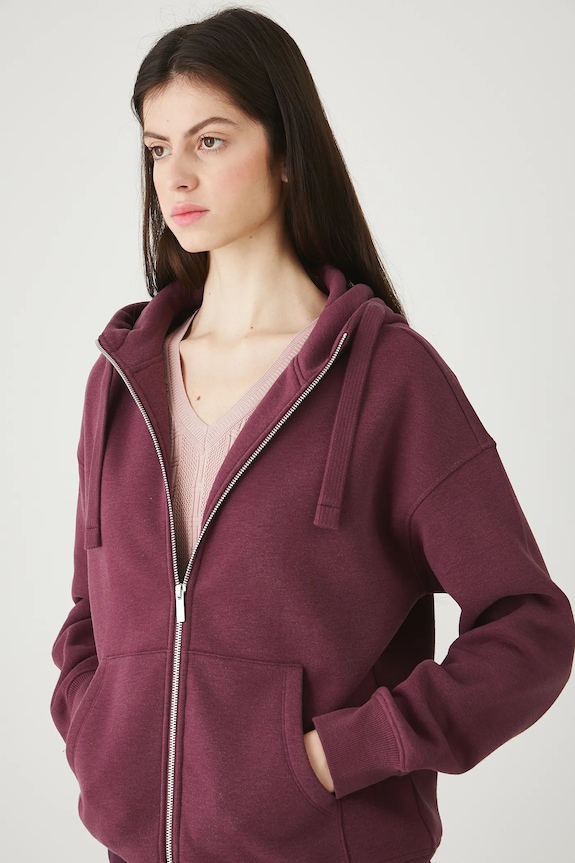 Medicine Hanorac cu fermoar și glugă de damă uni violet RW24-BLD020